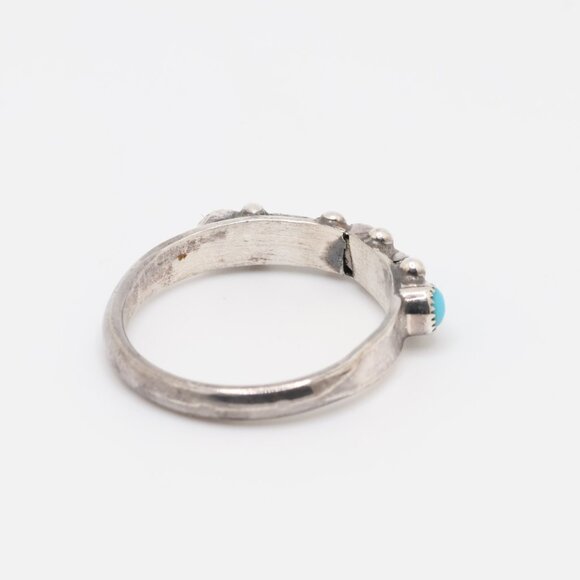 Sterling Silver Kingman Blue Turquoise Zuni Ring - Picture 2 of 7